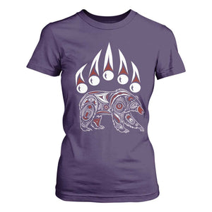 Native American Alaska Grizzly Bear Claw Indian Pride T Shirt For Women TS11 Purple Print Your Wear