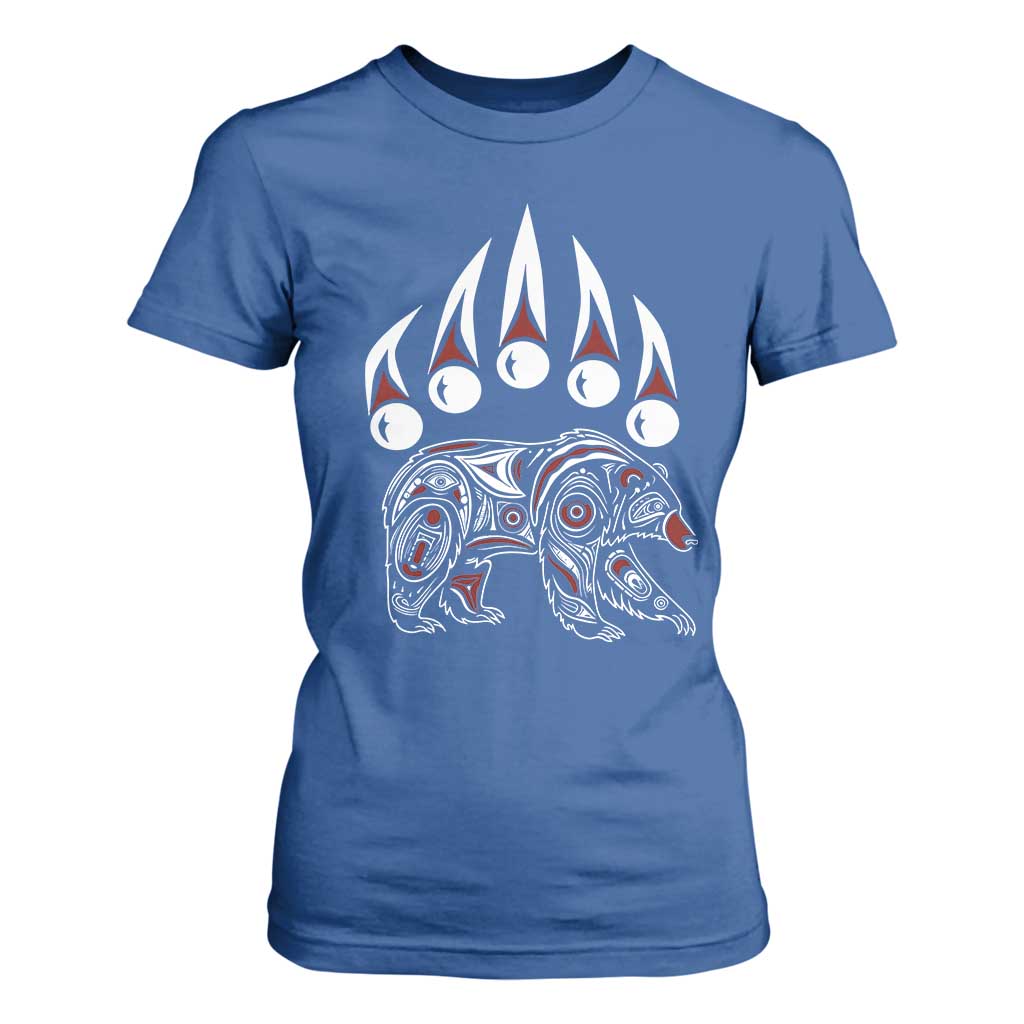Native American Alaska Grizzly Bear Claw Indian Pride T Shirt For Women TS11 Royal Blue Print Your Wear