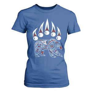Native American Alaska Grizzly Bear Claw Indian Pride T Shirt For Women TS11 Royal Blue Print Your Wear