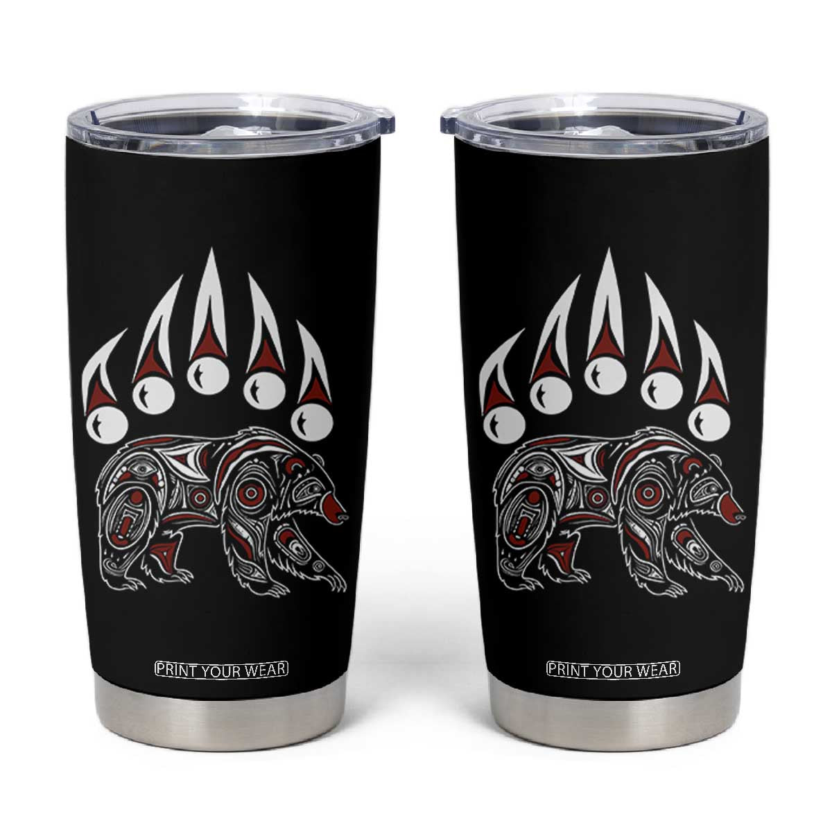 Native American Alaska Grizzly Bear Claw Indian Pride Tumbler Cup TS11 Black Print Your Wear
