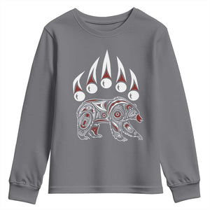 Native American Alaska Grizzly Bear Claw Indian Pride Youth Sweatshirt TS11 Charcoal Print Your Wear
