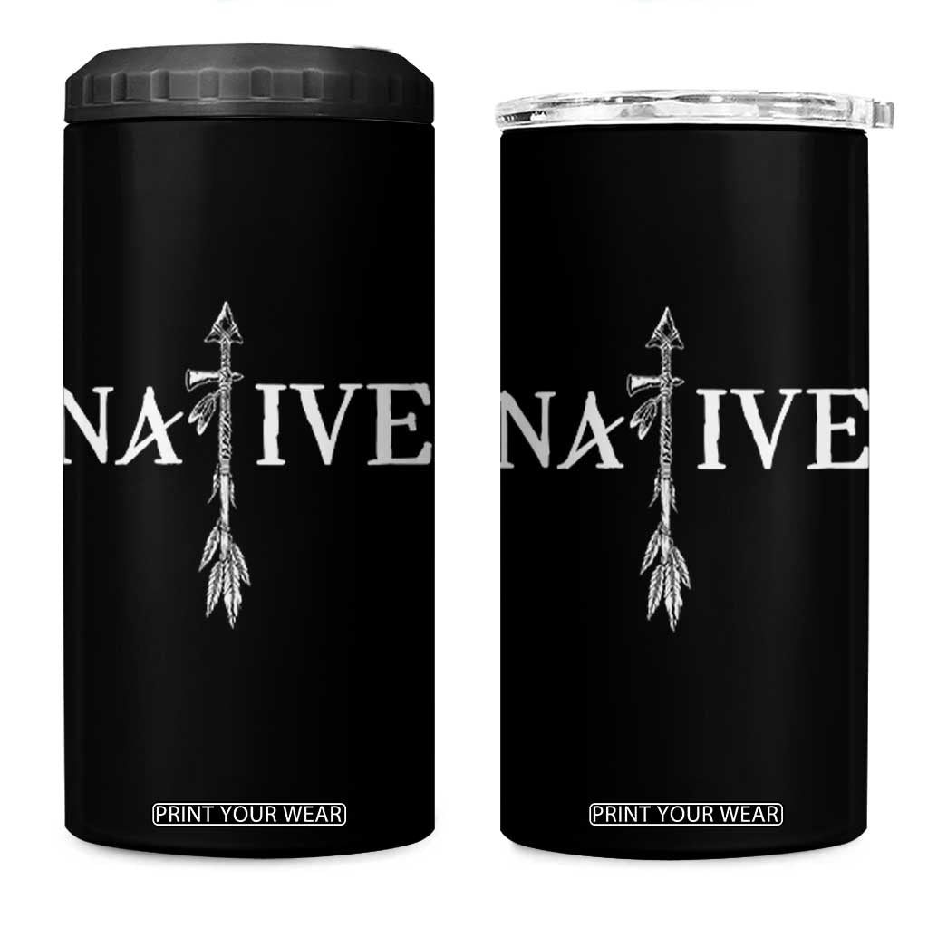 Native American Indian Tomahawk Indigenous Pride 4 in 1 Can Cooler Tumbler TS11 One Size: 16 oz Black Print Your Wear