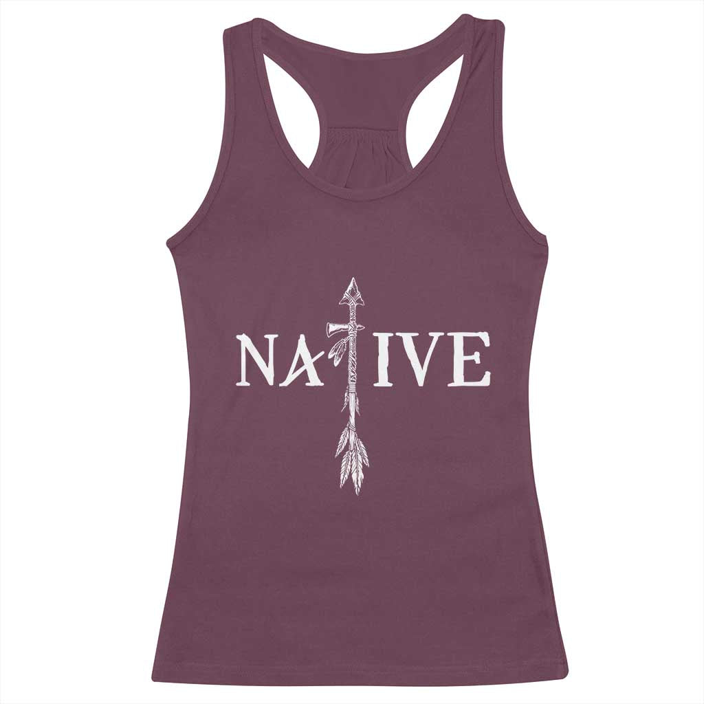 Native American Indian Tomahawk Indigenous Pride Racerback Tank Top TS11 Maroon Print Your Wear