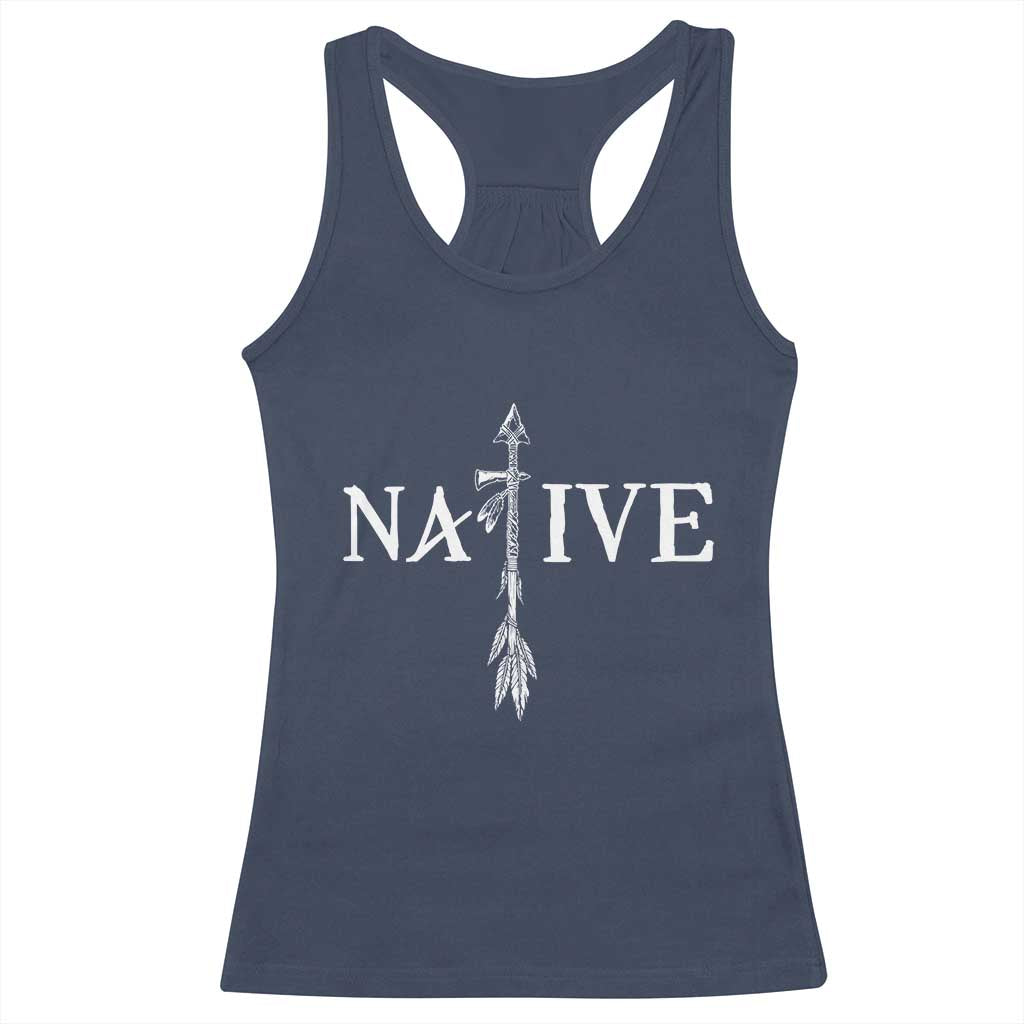 Native American Indian Tomahawk Indigenous Pride Racerback Tank Top TS11 Navy Print Your Wear