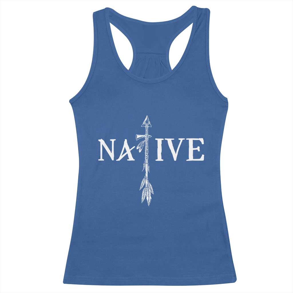 Native American Indian Tomahawk Indigenous Pride Racerback Tank Top TS11 Royal Blue Print Your Wear