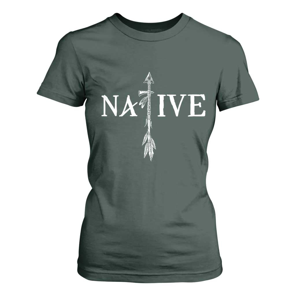 Native American Indian Tomahawk Indigenous Pride T Shirt For Women TS11 Dark Forest Green Print Your Wear