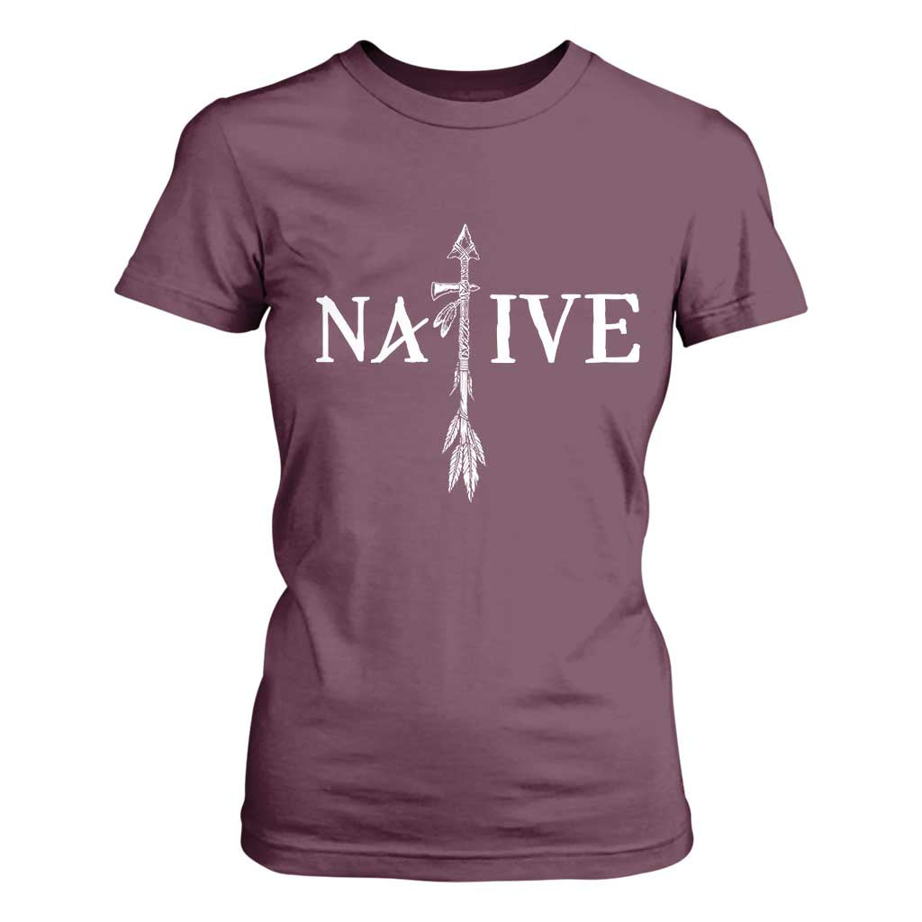 Native American Indian Tomahawk Indigenous Pride T Shirt For Women TS11 Maroon Print Your Wear