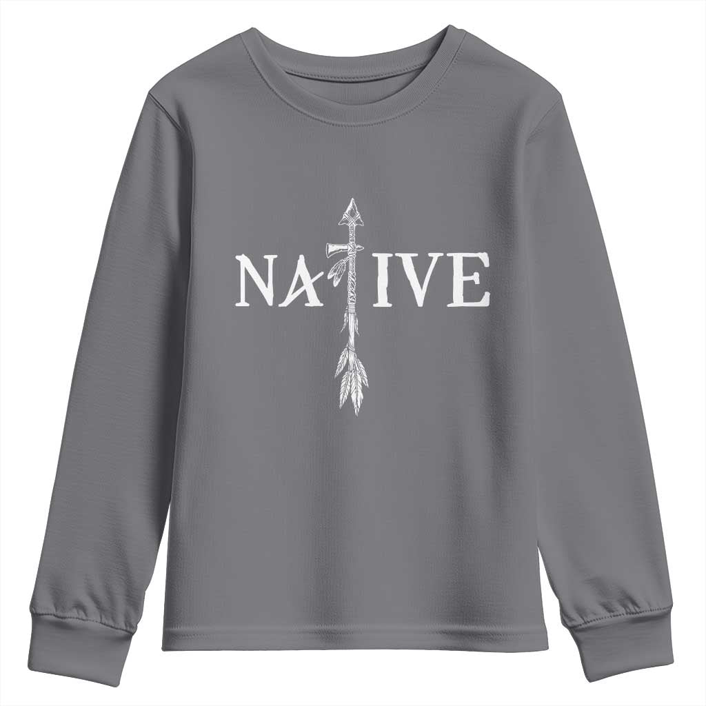 Native American Indian Tomahawk Indigenous Pride Youth Sweatshirt TS11 Charcoal Print Your Wear