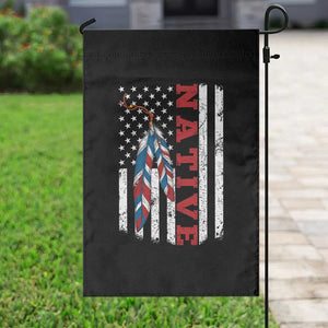 Native American Feathers Vintage USA Flag Garden Flag Proud Indigenous People TS11 Print Your Wear
