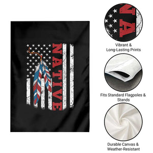 Native American Feathers Vintage USA Flag Garden Flag Proud Indigenous People TS11 Print Your Wear