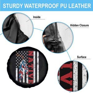 Native American Feathers Vintage USA Flag Spare Tire Cover Proud Indigenous People TS11 Print Your Wear