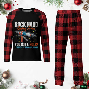 Funny Rock Hard Caulking Services Plaid Pajama Set Offensive Embarrassing Inappropriate Adult Humor TS11 Buffalo Plaid Print Your Wear