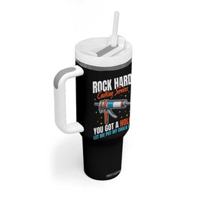 Funny Rock Hard Caulking Services Tumbler With Handle Offensive Embarrassing Inappropriate Adult Humor TS11 Print Your Wear