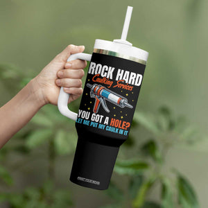 Funny Rock Hard Caulking Services Tumbler With Handle Offensive Embarrassing Inappropriate Adult Humor TS11 Print Your Wear