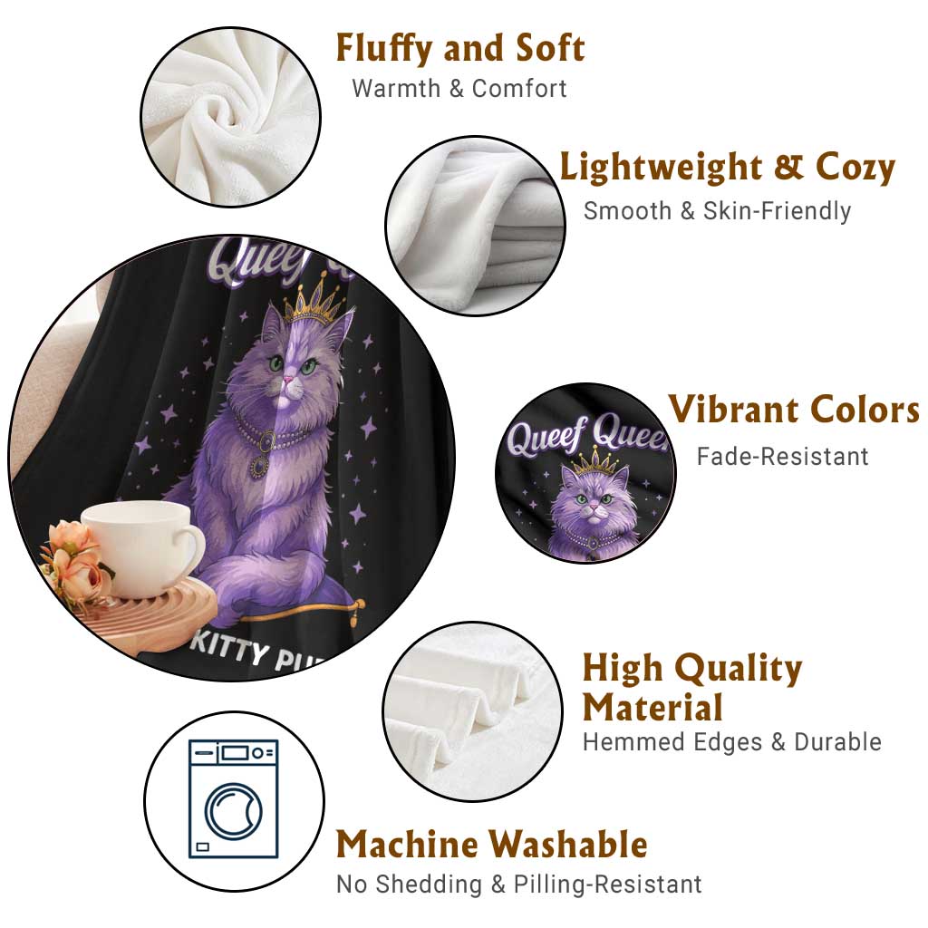 Funny Queef Queen Cat Throw Blanket Hear My Kitty Purr Inappropriate Dirty Adult Humor TS11 Print Your Wear