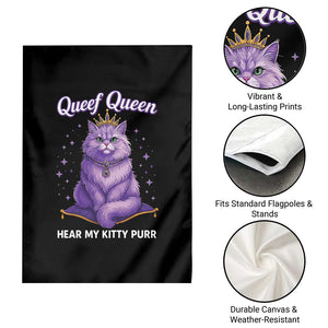 Funny Queef Queen Cat Garden Flag Hear My Kitty Purr Inappropriate Dirty Adult Humor TS11 Print Your Wear