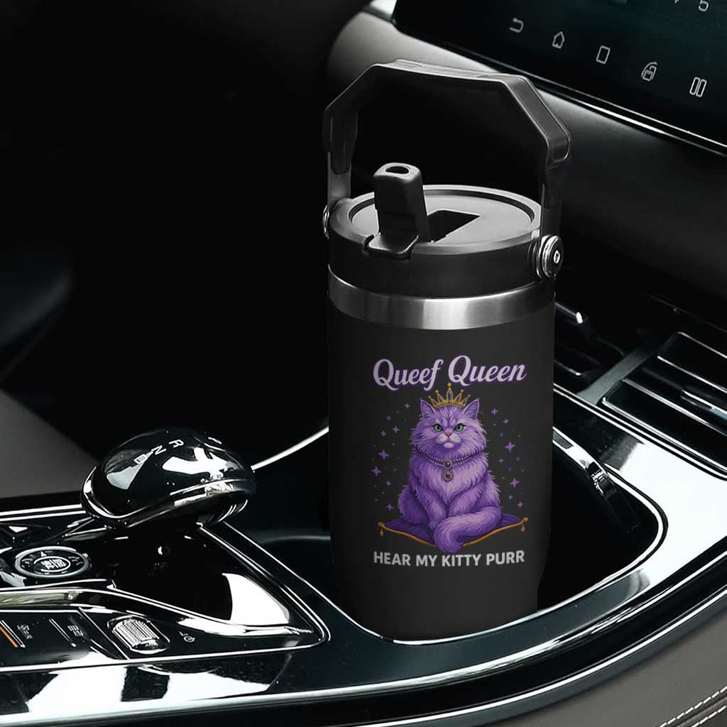Funny Queef Queen Cat Flip Straw Tumbler Hear My Kitty Purr Inappropriate Dirty Adult Humor TS11 Print Your Wear