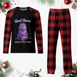 Funny Queef Queen Cat Plaid Pajama Set Hear My Kitty Purr Inappropriate Dirty Adult Humor TS11 Buffalo Plaid Print Your Wear