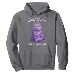 Funny Queef Queen Cat Hoodie Hear My Kitty Purr Inappropriate Dirty Adult Humor TS11 Charcoal Print Your Wear