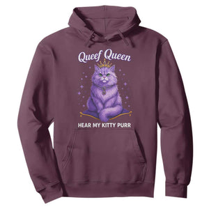 Funny Queef Queen Cat Hoodie Hear My Kitty Purr Inappropriate Dirty Adult Humor TS11 Maroon Print Your Wear