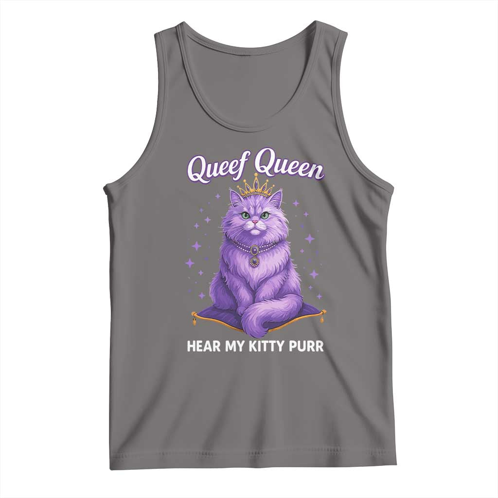 Funny Queef Queen Cat Tank Top Hear My Kitty Purr Inappropriate Dirty Adult Humor TS11 Deep Heather Print Your Wear