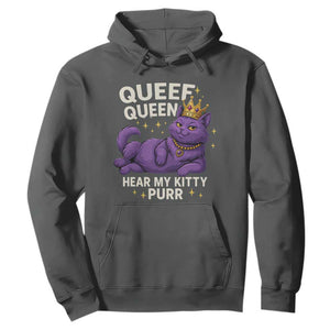 Funny Queef Queen Cat Hoodie Hear My Kitty Purr Inappropriate Dirty Adult Humor Jokes TS11 Dark Heather Print Your Wear