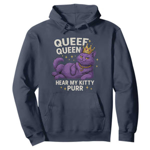 Funny Queef Queen Cat Hoodie Hear My Kitty Purr Inappropriate Dirty Adult Humor Jokes TS11 Navy Print Your Wear