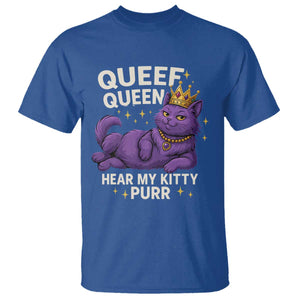 Funny Queef Queen Cat T Shirt Hear My Kitty Purr Inappropriate Dirty Adult Humor Jokes TS11 Royal Blue Print Your Wear