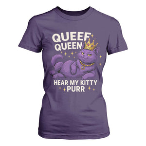 Funny Queef Queen Cat T Shirt For Women Hear My Kitty Purr Inappropriate Dirty Adult Humor Jokes TS11 Purple Print Your Wear