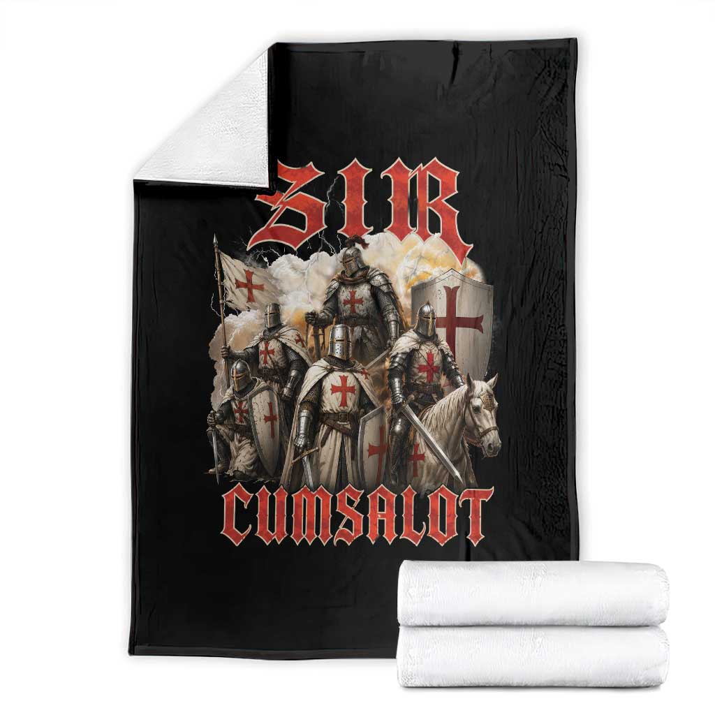 Sir Cumsalot Funny Offensive Knight Meme Bootleg Graphic Throw Blanket TS11 Black Print Your Wear
