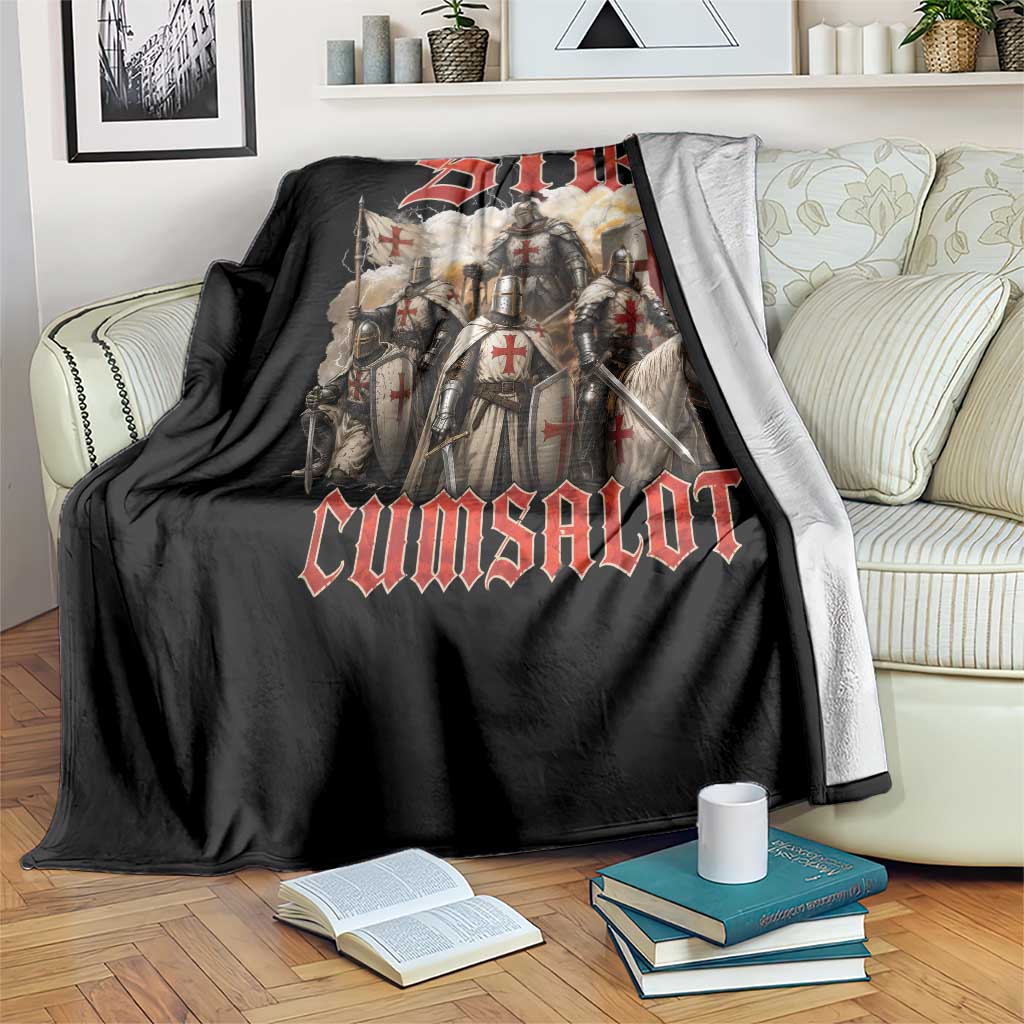 Sir Cumsalot Funny Offensive Knight Meme Bootleg Graphic Throw Blanket