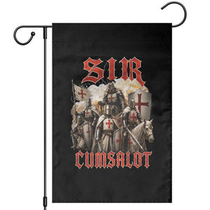 Sir Cumsalot Funny Offensive Knight Meme Bootleg Graphic Garden Flag
