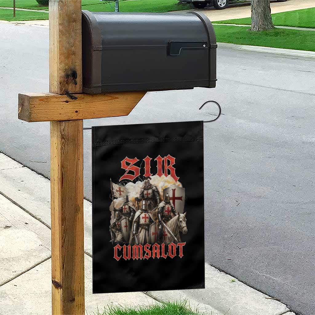 Sir Cumsalot Funny Offensive Knight Meme Bootleg Graphic Garden Flag
