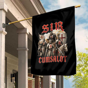 Sir Cumsalot Funny Offensive Knight Meme Bootleg Graphic Garden Flag