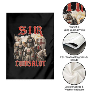 Sir Cumsalot Funny Offensive Knight Meme Bootleg Graphic Garden Flag