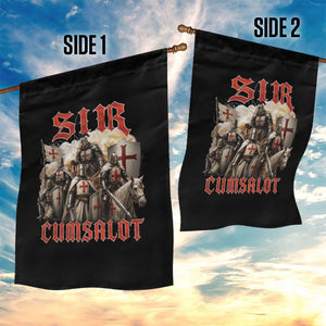 Sir Cumsalot Funny Offensive Knight Meme Bootleg Graphic Garden Flag