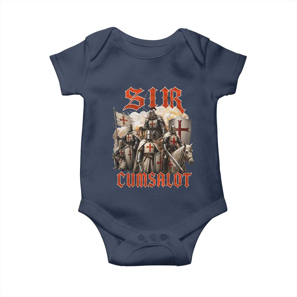 Sir Cumsalot Funny Offensive Knight Meme Bootleg Graphic Baby Onesie