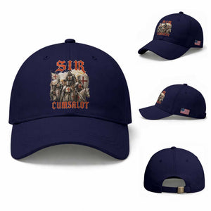 Sir Cumsalot Funny Offensive Knight Meme Bootleg Graphic Baseball Cap