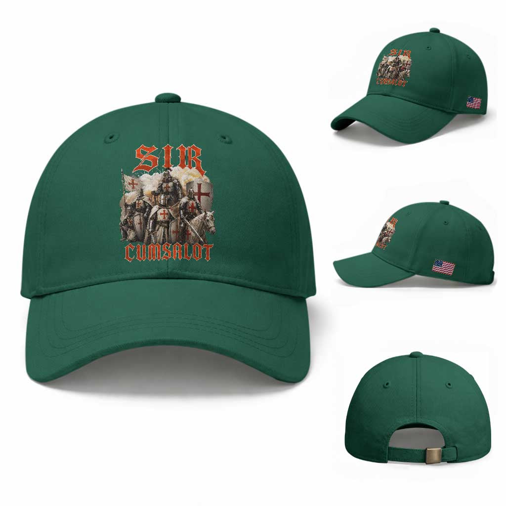 Sir Cumsalot Funny Offensive Knight Meme Bootleg Graphic Baseball Cap