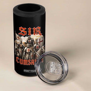 Sir Cumsalot Funny Offensive Knight Meme Bootleg Graphic 4 in 1 Can Cooler Tumbler