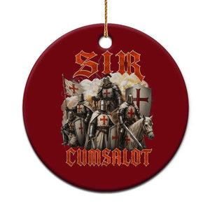 Sir Cumsalot Funny Offensive Knight Meme Bootleg Graphic Ceramic Ornament