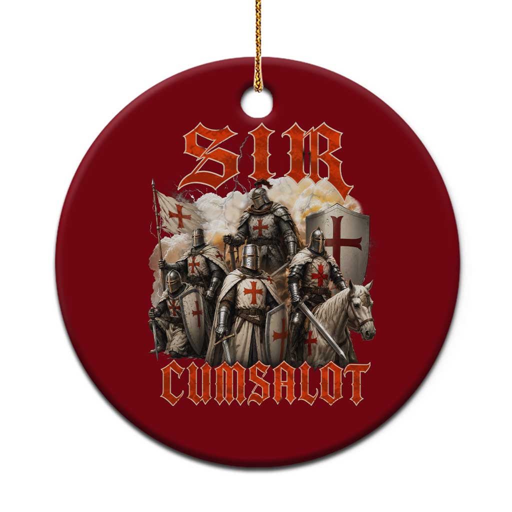 Sir Cumsalot Funny Offensive Knight Meme Bootleg Graphic Ceramic Ornament TS11 1pc Red Print Your Wear