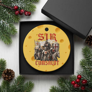 Sir Cumsalot Funny Offensive Knight Meme Bootleg Graphic Ceramic Ornament