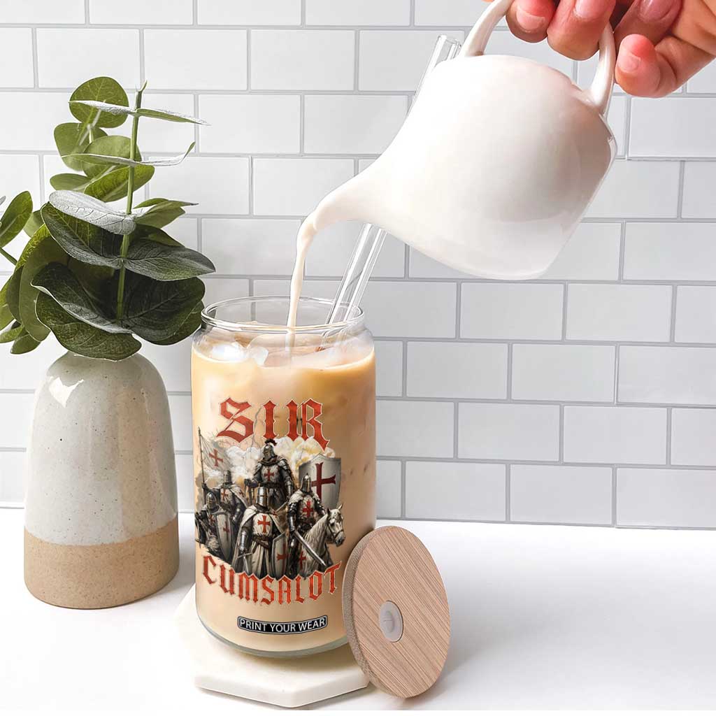 Sir Cumsalot Funny Offensive Knight Meme Bootleg Graphic Glass Can