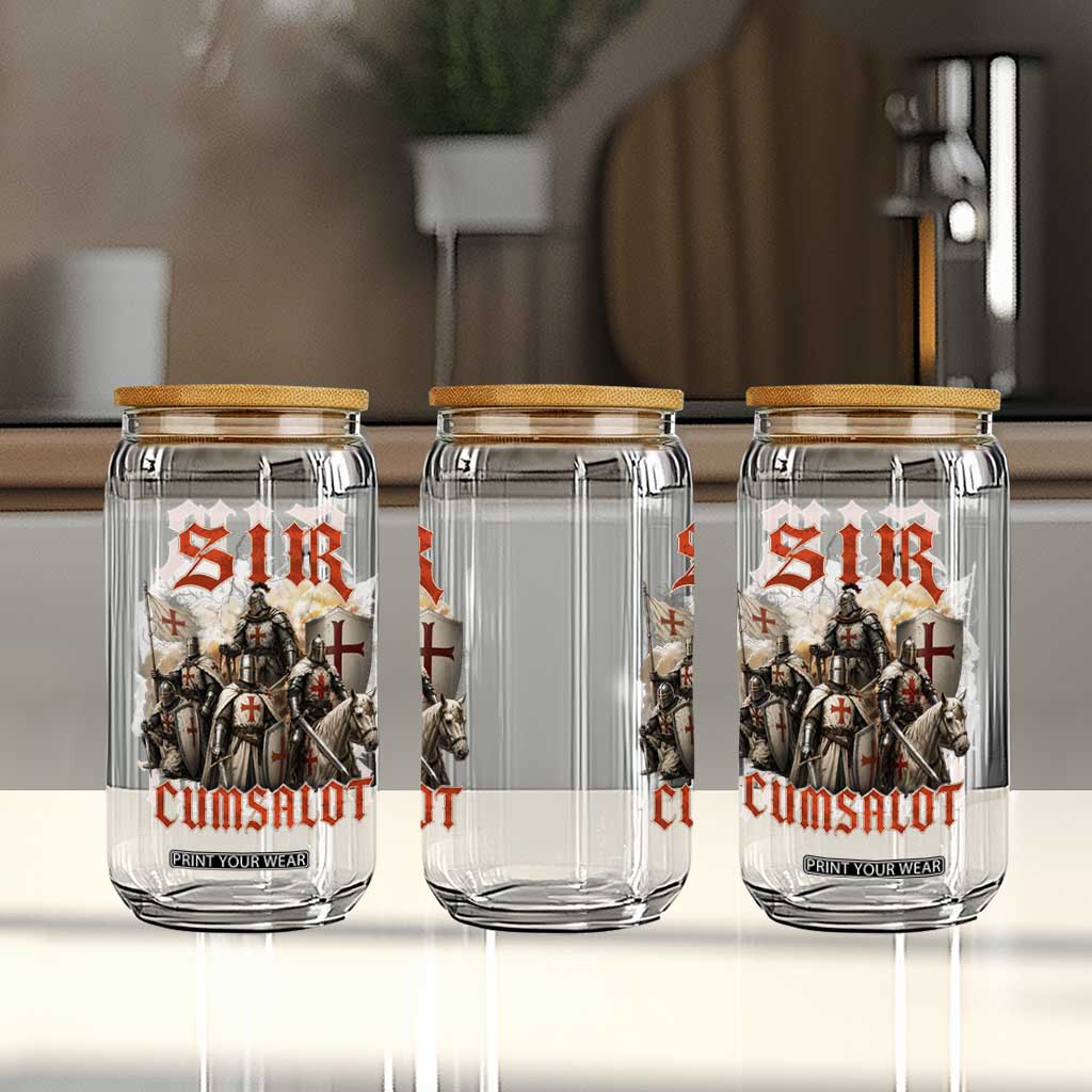 Sir Cumsalot Funny Offensive Knight Meme Bootleg Graphic Glass Can