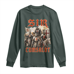Sir Cumsalot Funny Offensive Knight Meme Bootleg Graphic Long Sleeve Shirt