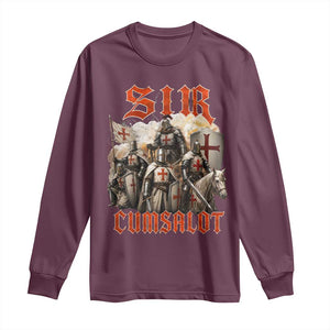 Sir Cumsalot Funny Offensive Knight Meme Bootleg Graphic Long Sleeve Shirt
