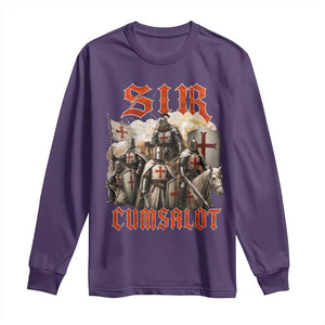 Sir Cumsalot Funny Offensive Knight Meme Bootleg Graphic Long Sleeve Shirt