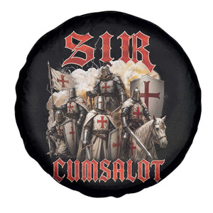 Sir Cumsalot Funny Offensive Knight Meme Bootleg Graphic Spare Tire Cover