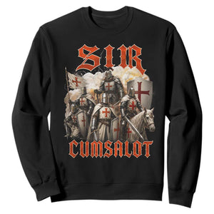 Sir Cumsalot Funny Offensive Knight Meme Bootleg Graphic Sweatshirt